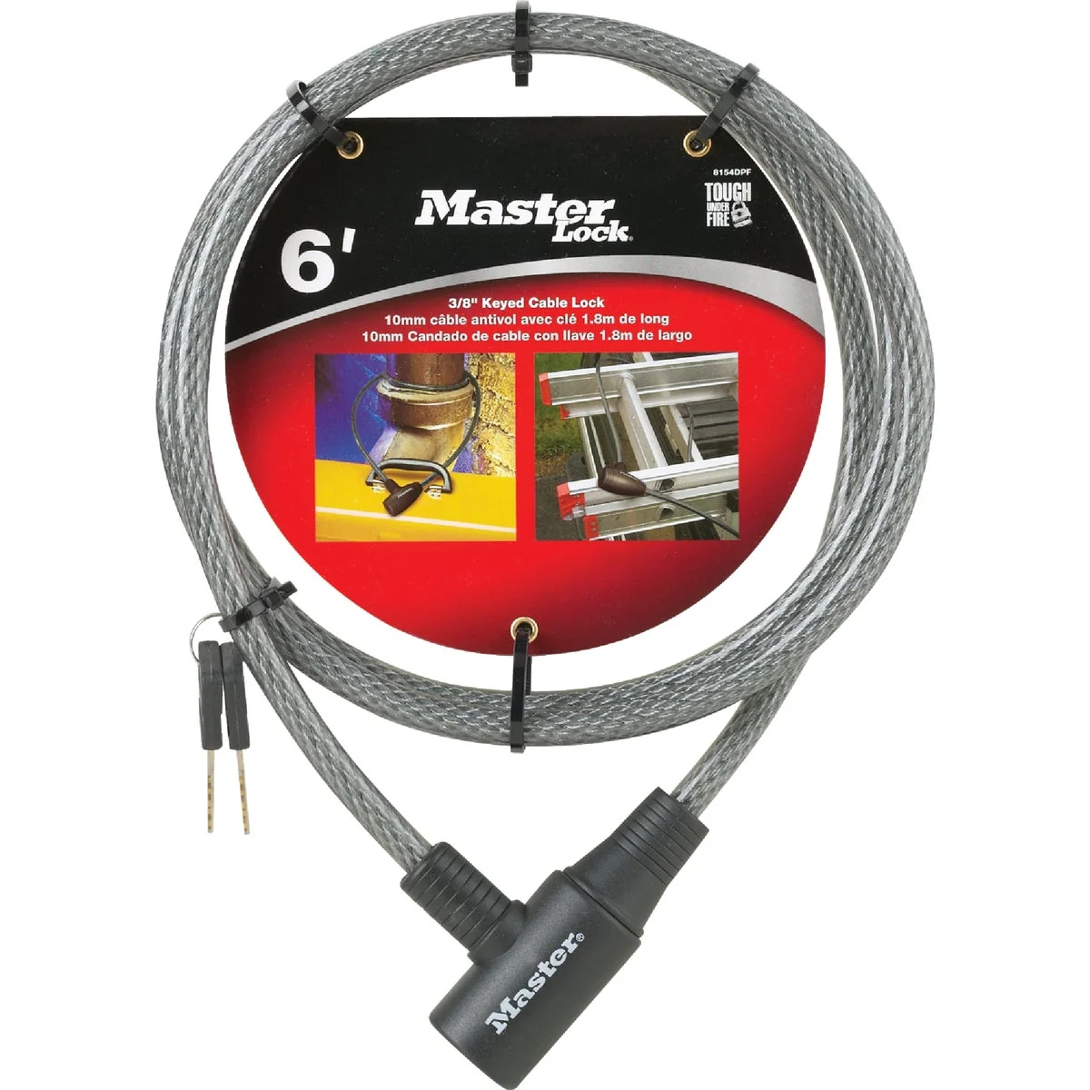 Superior Master Lock 6 Ft. x 3 8 In. Integrated Keyed Cable Lock Luxury