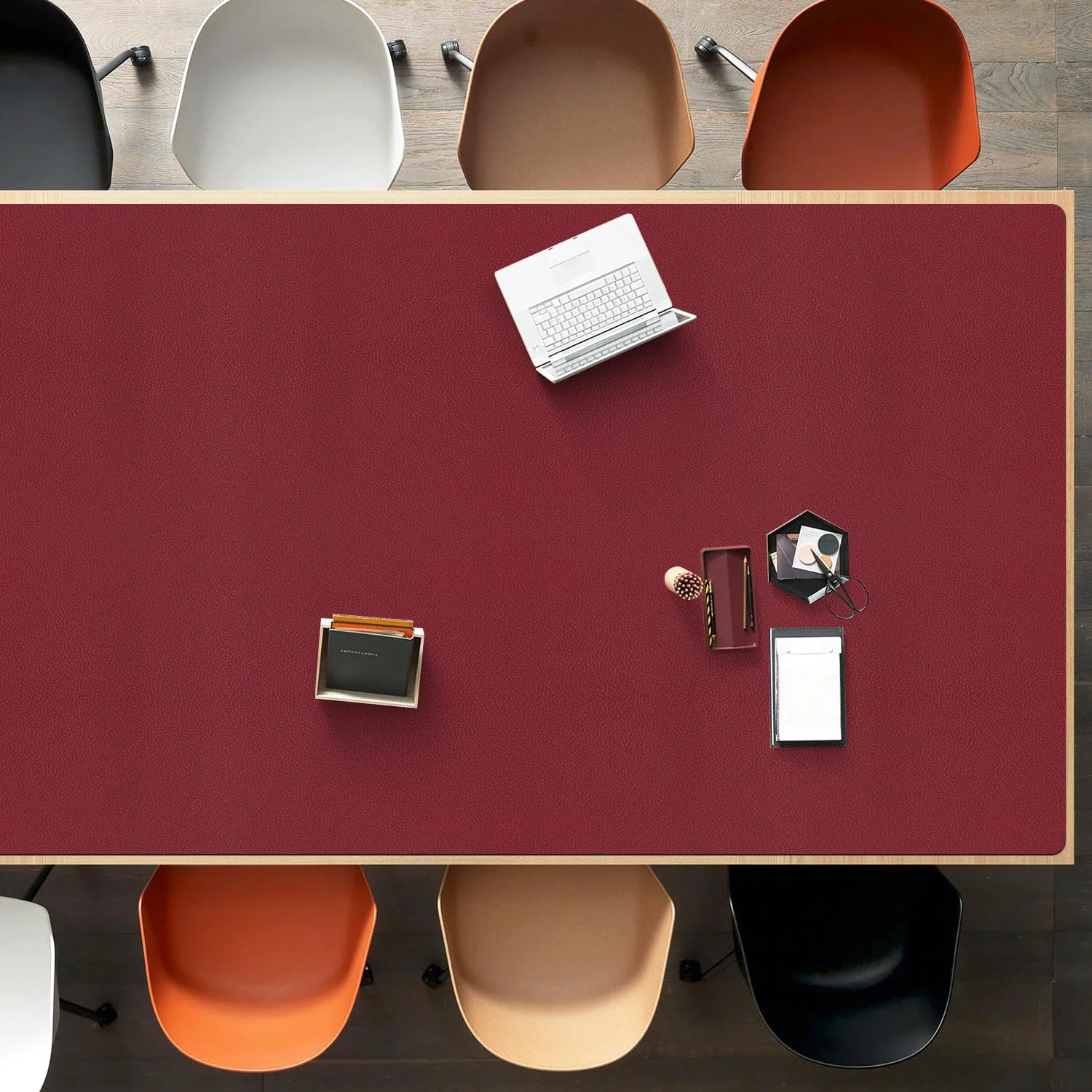 Premium Wine Red Plastic Table Cover Protector 36 x 72 PVC Desk Pad Mat Exclusive