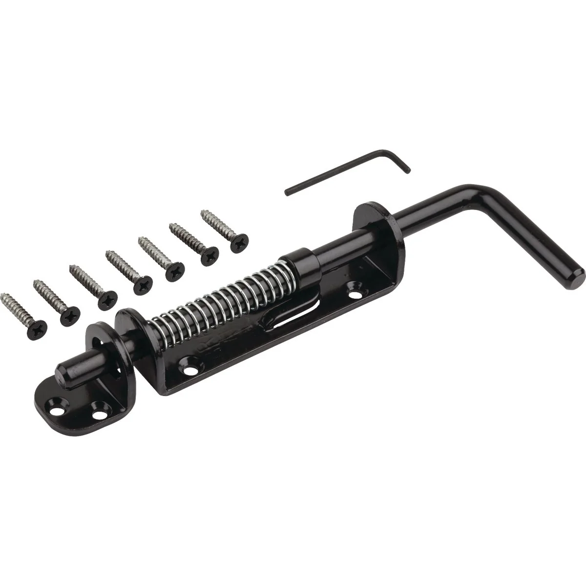 Genuine National Black Spring Loaded Heavy Duty Sliding Bolt Specialty