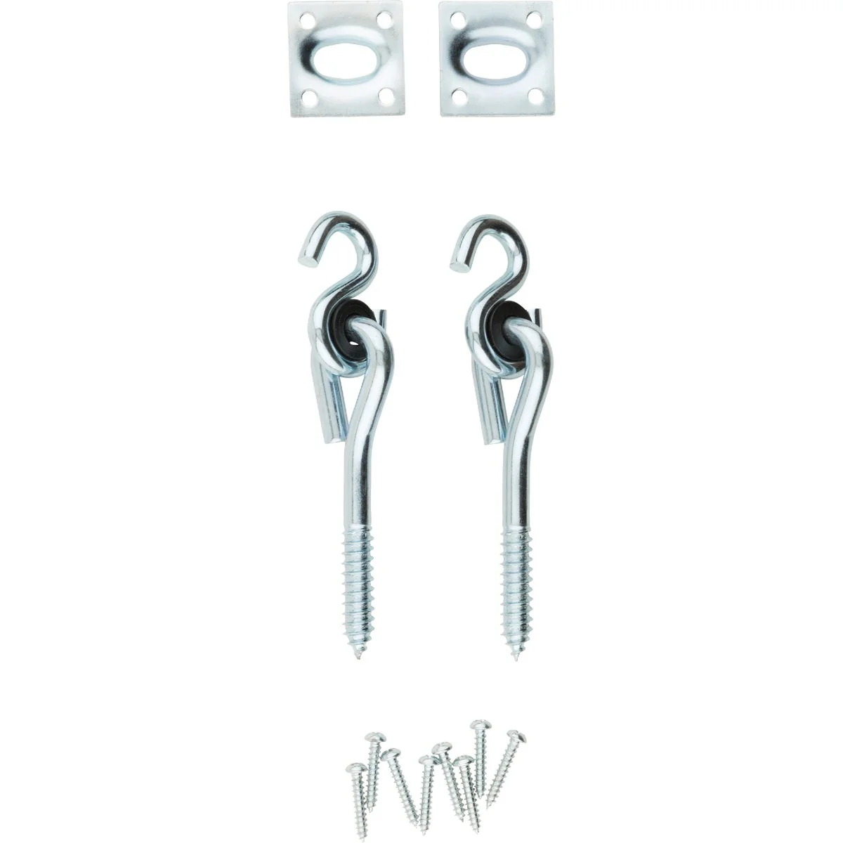 Flexible National Zinc Plated with WeatherGuard Steel Lag Screw Swing Hook Kit 2-Pack Stylish