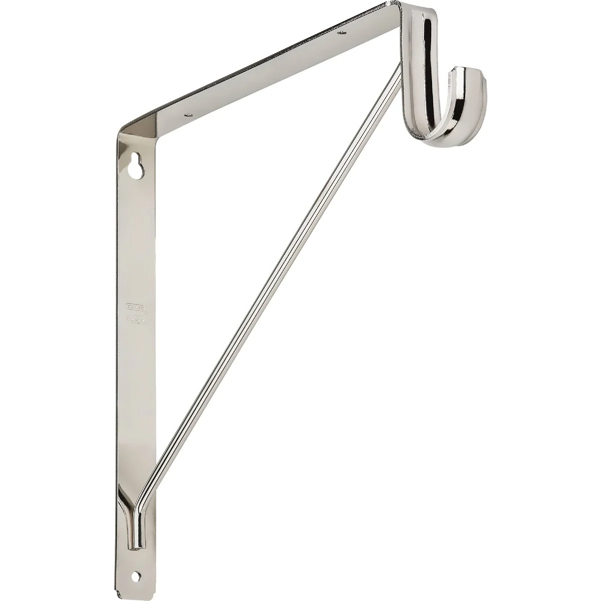 Easy-to-Use Stanley Home Designs 12-5 8 In. H. x 11 In. D. Shelf Rod Bracket Chrome Smart