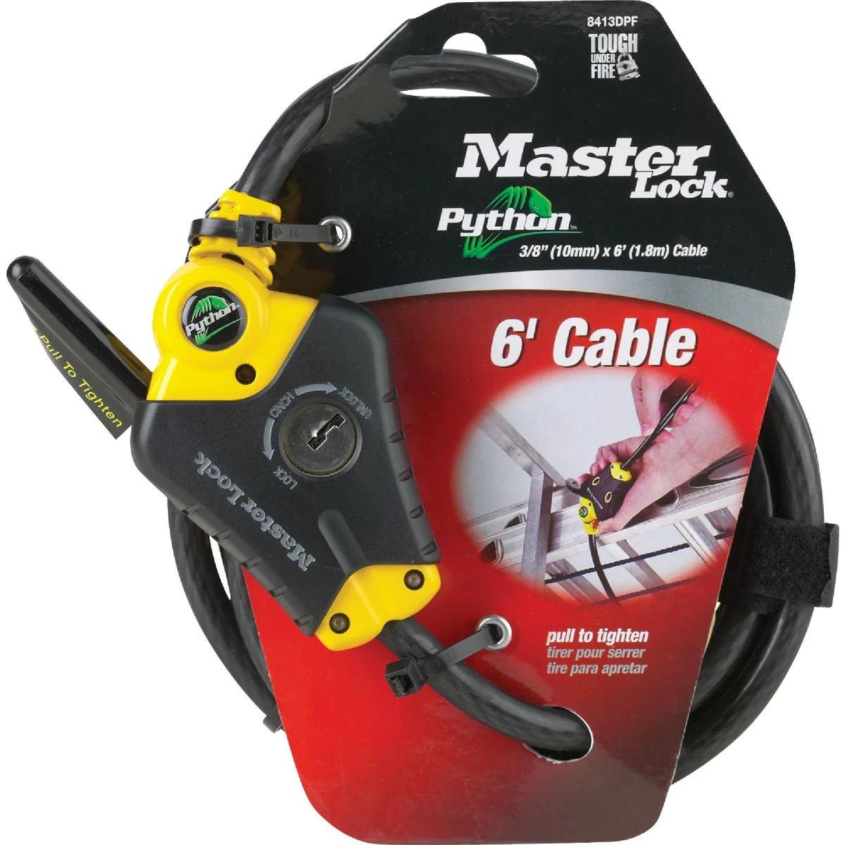 Premium Master Lock Python 6 Ft. x 3 8 In. Adjustable Locking Cable User-Friendly