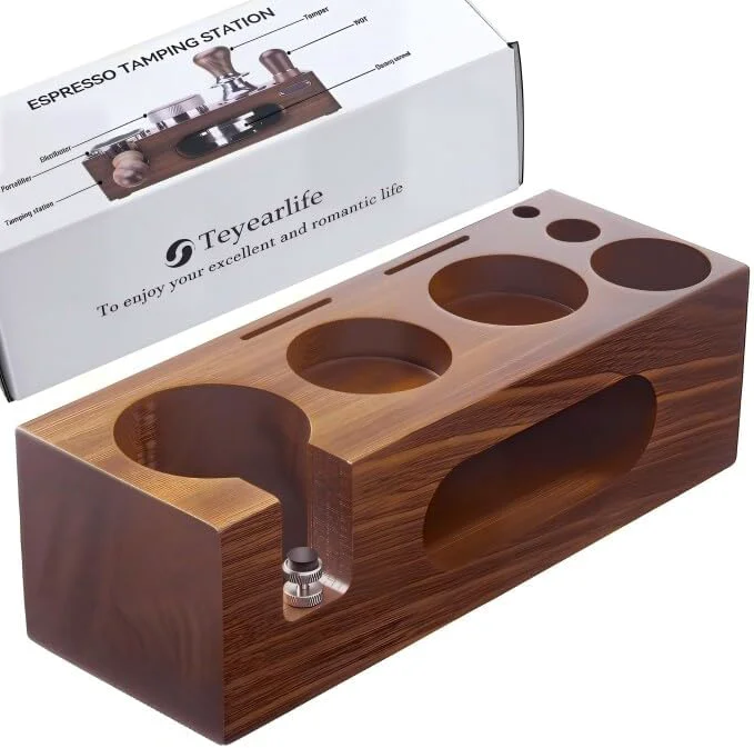 Flexible espresso tamping station called Coffee Tamper Station Fit 51 to 54mm Espresso Accessories The tamper holder Or organizer station Adjustable Portafilters Stand Height 7 IN 1 Artisan