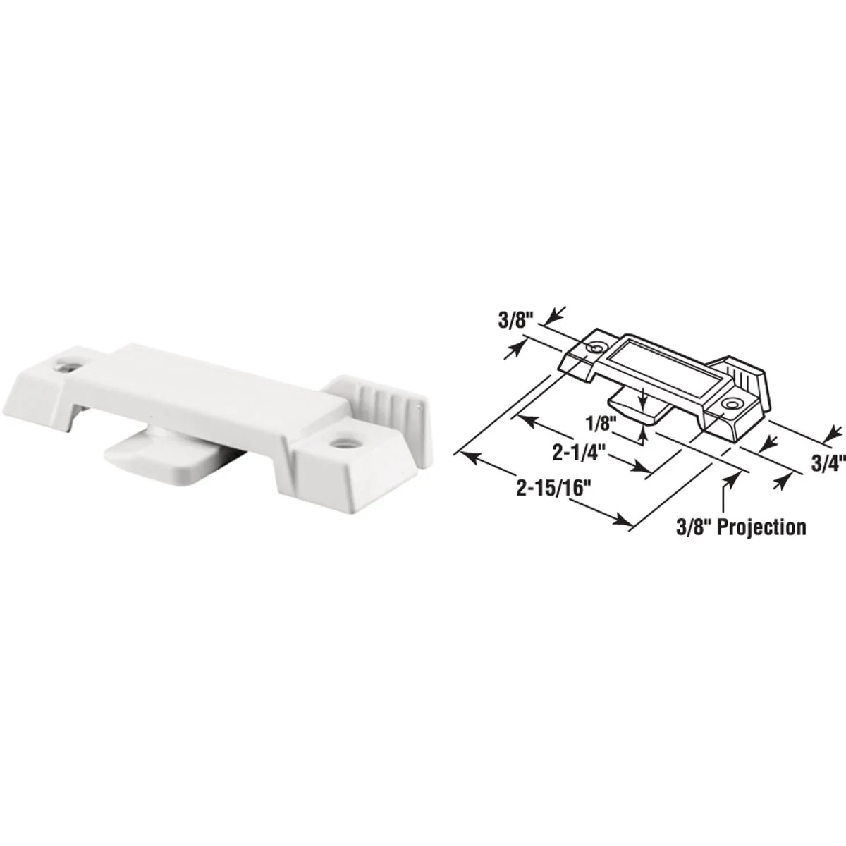 Environmentally Friendly Prime-Line White Latch Sliding Window Sash Lock Pure