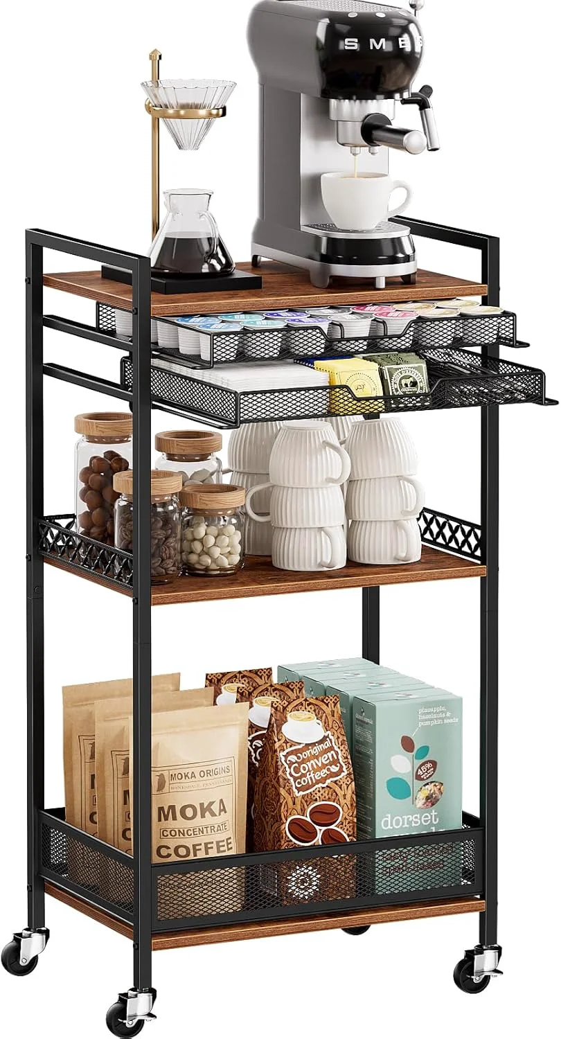 Contemporary K Cup Holder Rack Coffee Station Organizer for Nespresso Vertuo and K Cup Capsules Trendy