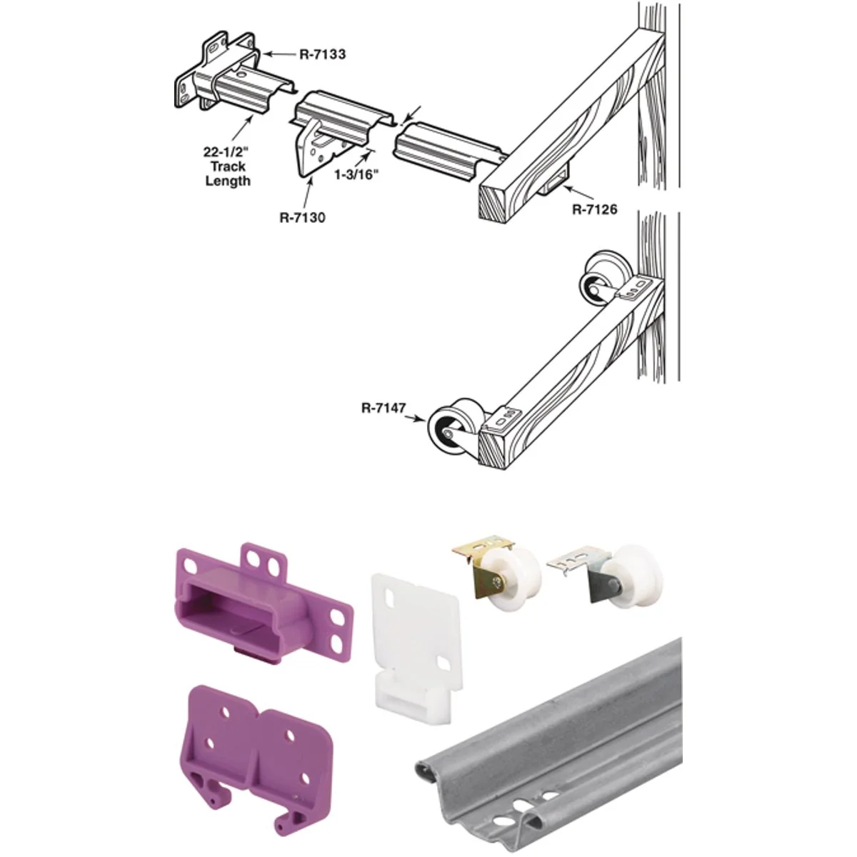 Fine Prime-Line Galvanized Steel 22-1 2 Top or bottom Drawer Track Kit Practical
