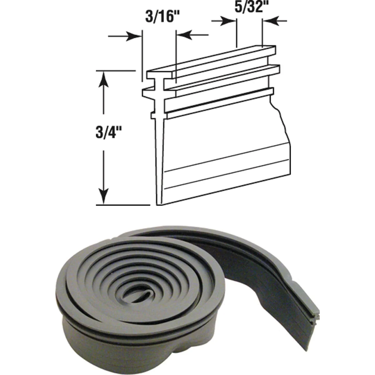Effective Prime-Line 3 4 In. x 36 In. Gray Double Tee Shower Door Bottom Sweep Dependable