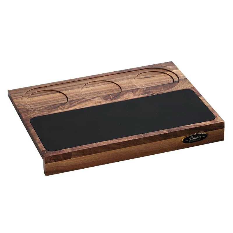Luxury Bincoo Wooden Corner Coffee Tamper Mat Espresso Tamper Station Suit for 51-58mm Coffee Tamper Holder Pad for Baristas Protect Your Worktop Wood 3 hole Reliable