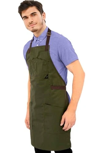 Superior Chef Apron Professional Green Twill High-Quality