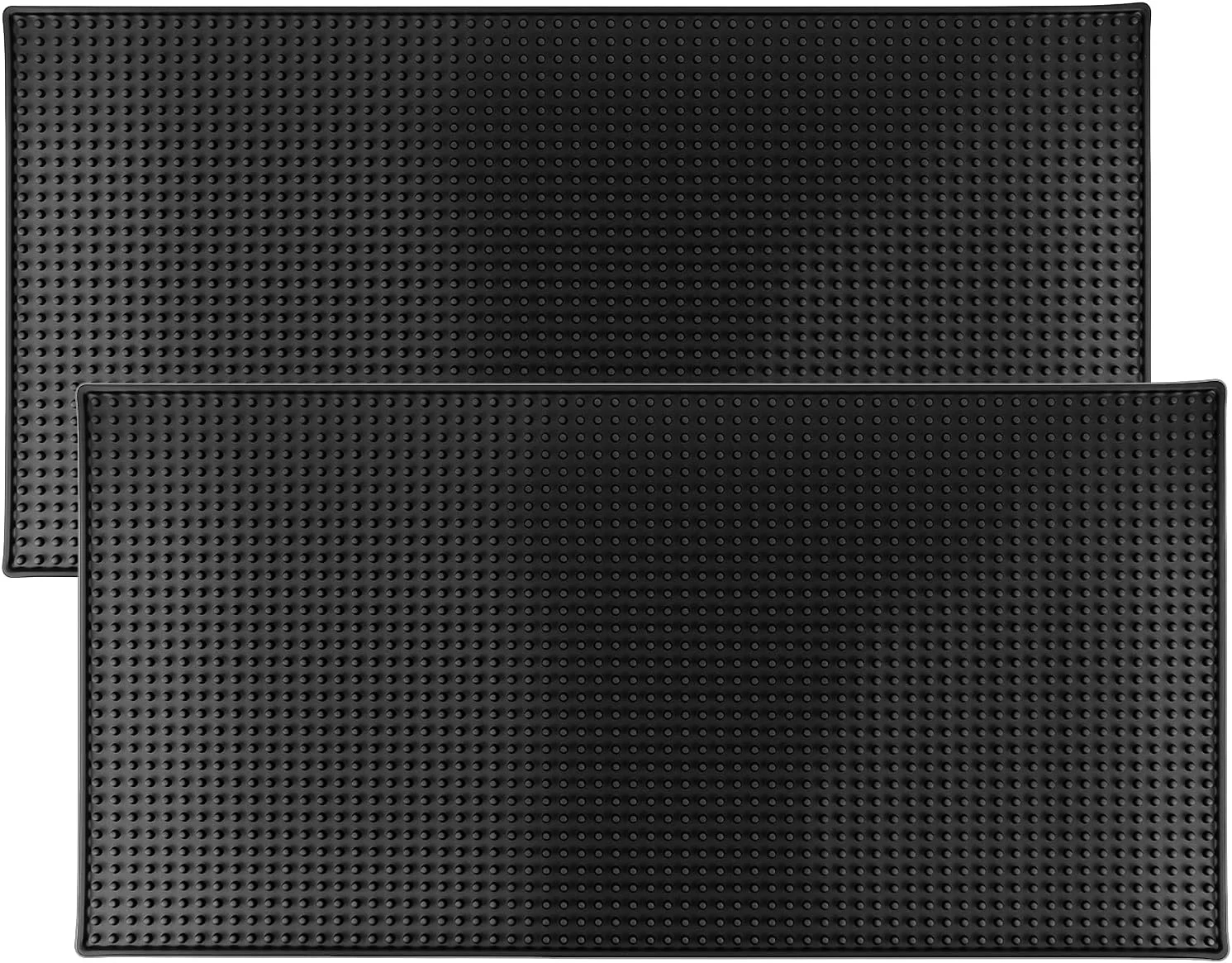 Exceptional Qwork Rubber Bar Mat 2 Pack 24 x 12 Heavy-Duty Non-Slip Bar Mat Extra Large Dish Drying Spill Matting for KTV Bar Glass Home Secure