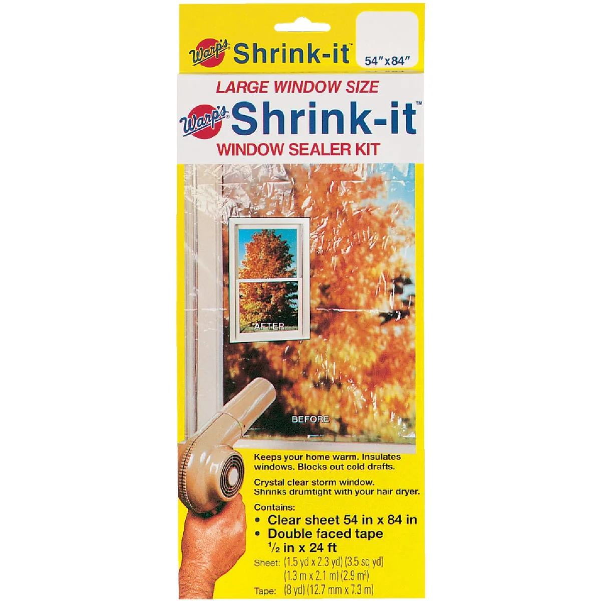 Minimalist Warp’s Shrink-it 54 In. x 84 In. Indoor Shrink Film Window Kit Selected