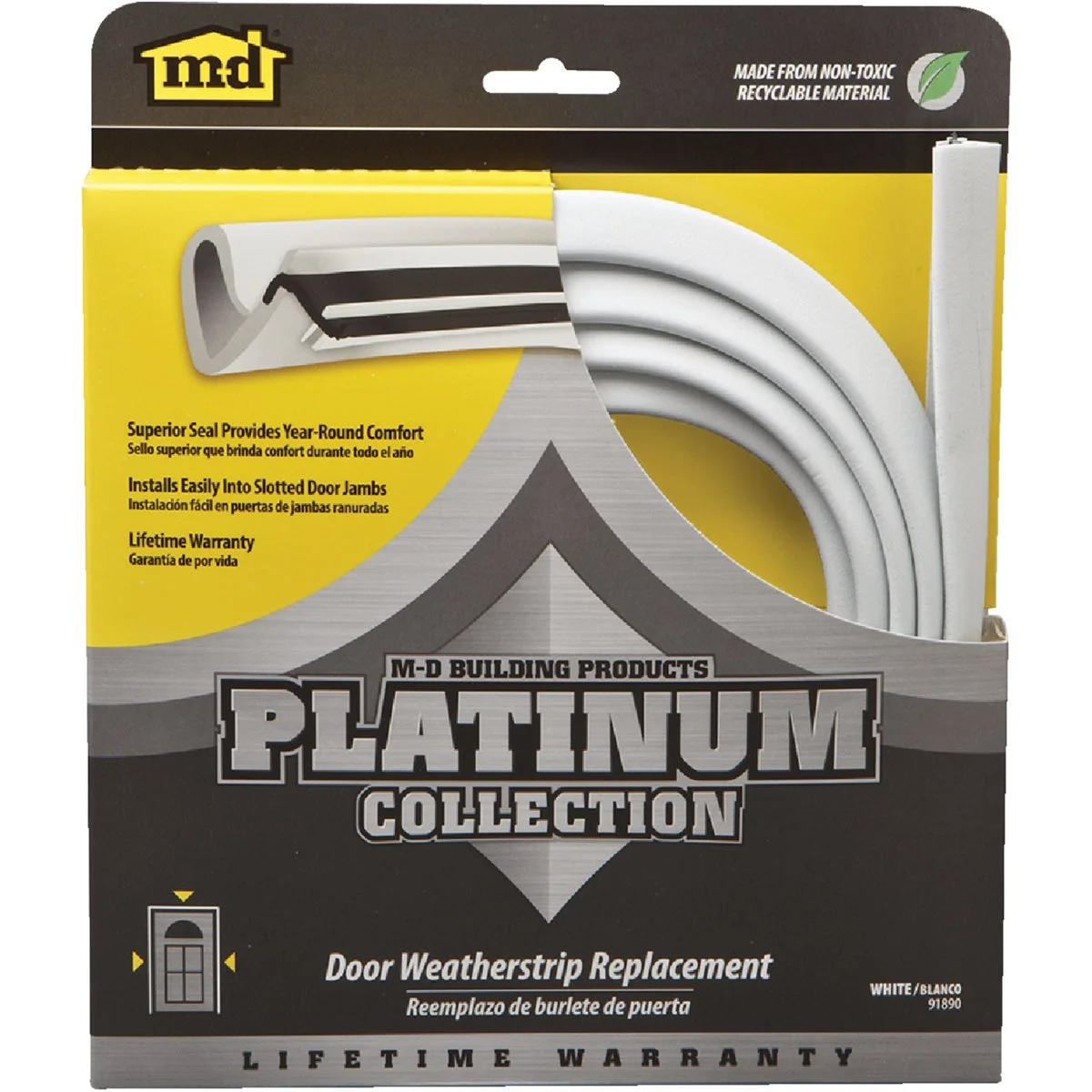 Refined M-D 84 White Door Jambs Weatherstrip Long-Lasting