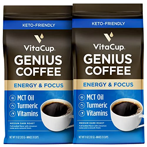 Modern Genius Keto Medium Dark Roast Ground Coffee 22 Ounce Organic