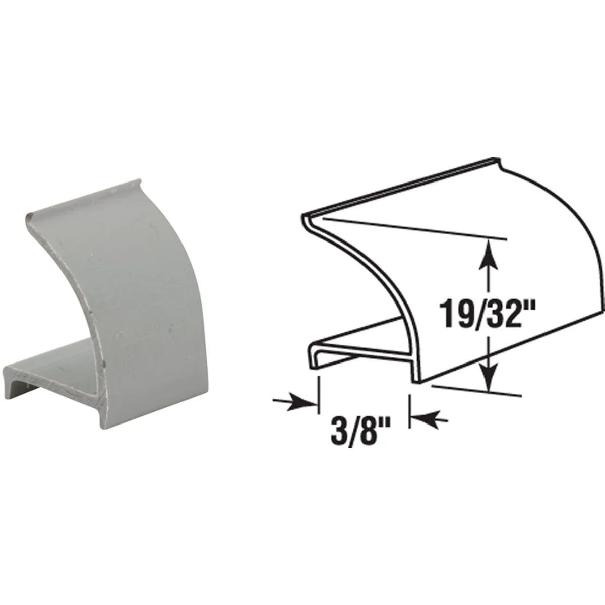 Quality Prime-Line 3 8 In. Dia. x 72 In. L. Gray Vinyl Rigid Snap-In Glass Spline Crafted