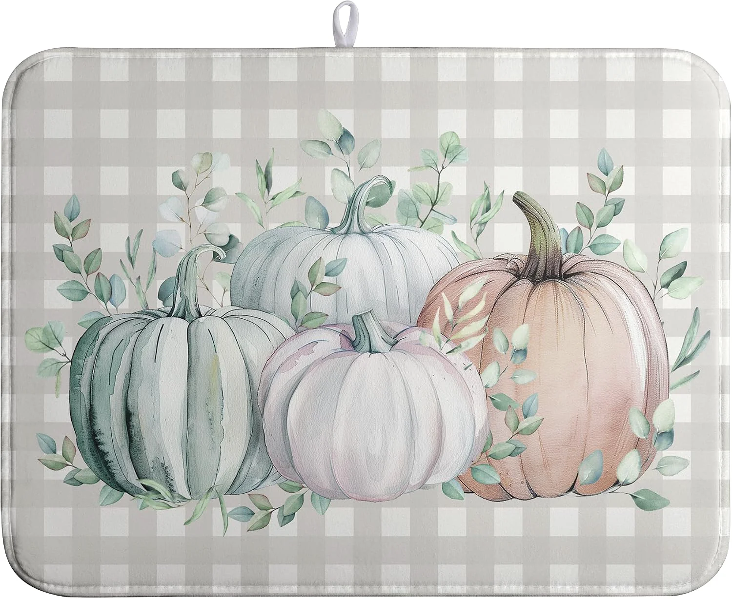 Green Thanksgiving Fall Dish Drying Mat Pumpkin Dish Drying Pad Autumn Large Dish Drying Matt Absorbent Dish Drainer Mat for Kitchen Counter Decor XL Coffee Maker Mat18x24 In Top-Quality
