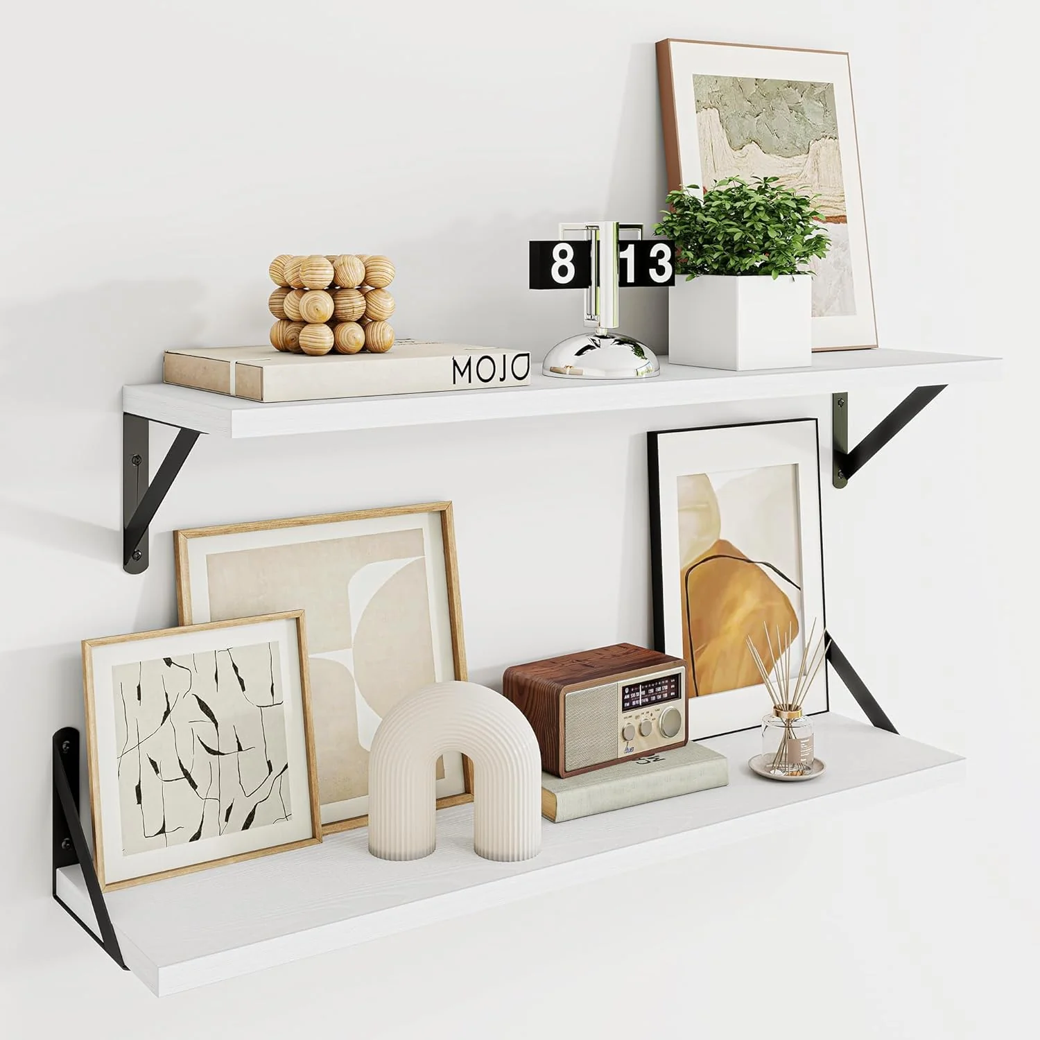 Reusable Dreamland Deep Floating Shelves for Wall 30W x 8D Wall Shelves Set of 2 30 inch Floating Shelf with Sturdy Metal Brackets for Living Room Verified