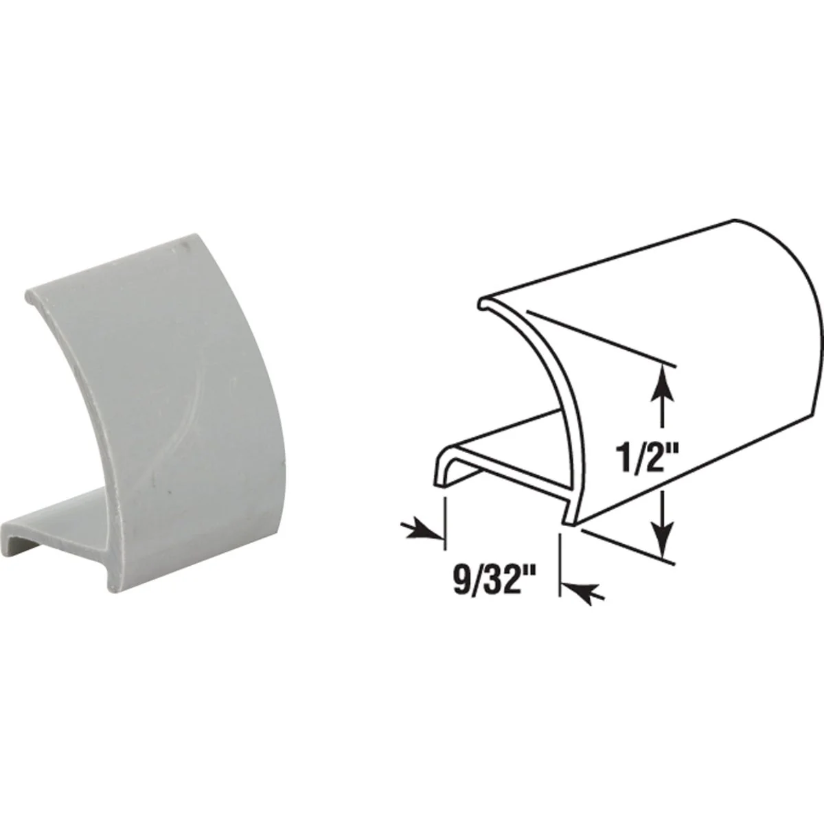 Proven Prime-Line Make-2-Fit 72 In. Gray Snap-In Rigid Vinyl Glass Spline Traditional