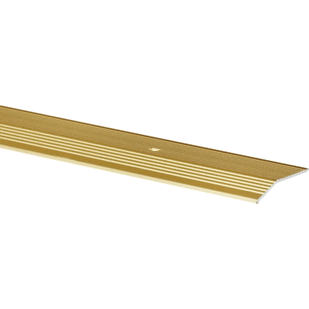 Enhanced Do it Satin Gold Fluted 2 In. x 3 Ft. Aluminum Carpet Trim Bar Extra Wide Detailed