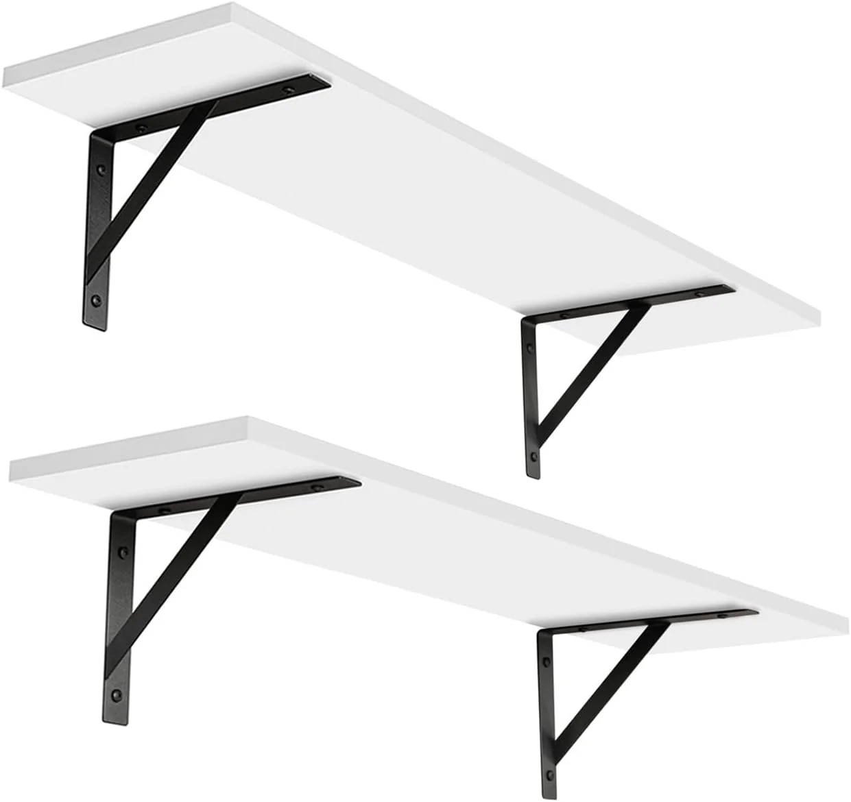 Environmentally Friendly DINZI LVJ Wall Shelves 23.6 Long Floating Shelves with Metal Brackets Eco-Friendly