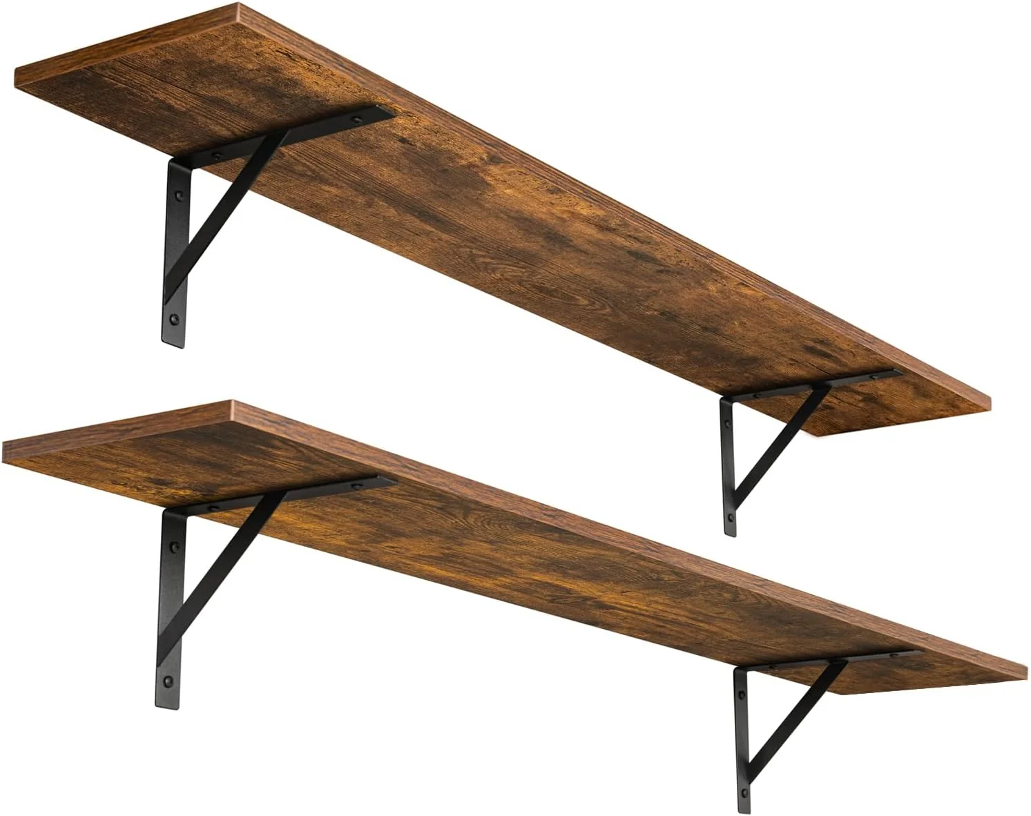 Trendy Dinzi LVJ Long Wall Shelves 47.3Inch Floating Shelves Set of 2 Extra Large Wall Storage Ledges with Sturdy Metal Brackets for Living Room Bathroom Natural