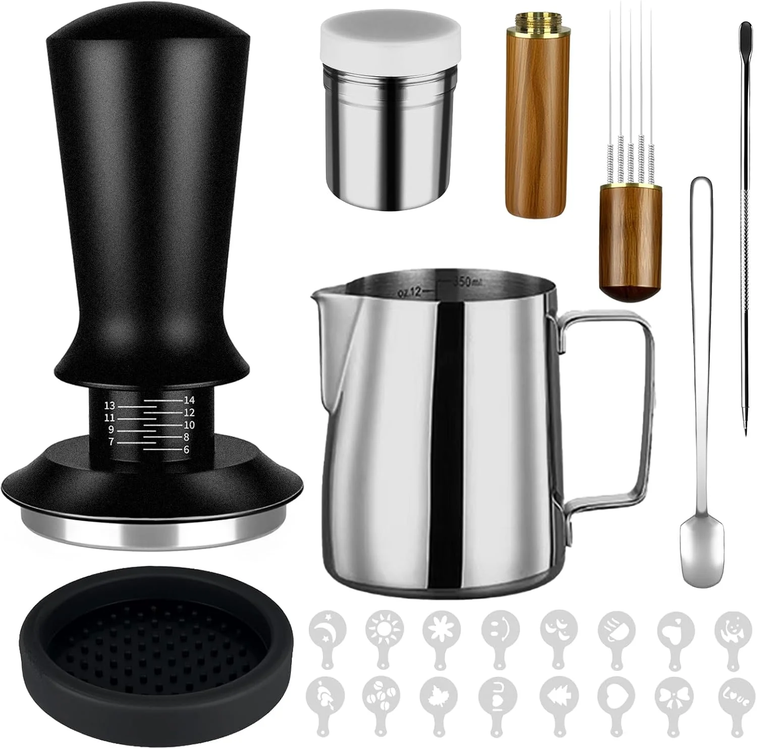 Environmentally Friendly 23Pcs Espresso Machine Accessories Set 51mm Coffee Espresso Tamper Kit Proven