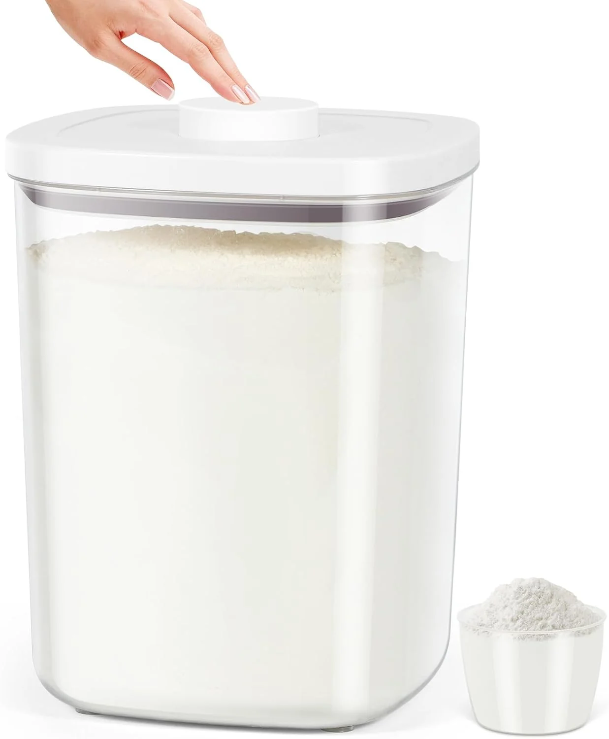 Luxury TBMAXS Airtight Rice Container 20 Lbs Clear PET Plastic Food Storage Container Bin For Flour Sugar Dry Food Holder with Easy Locking Lid for Kitchen Pantry Organization and Storage Efficient