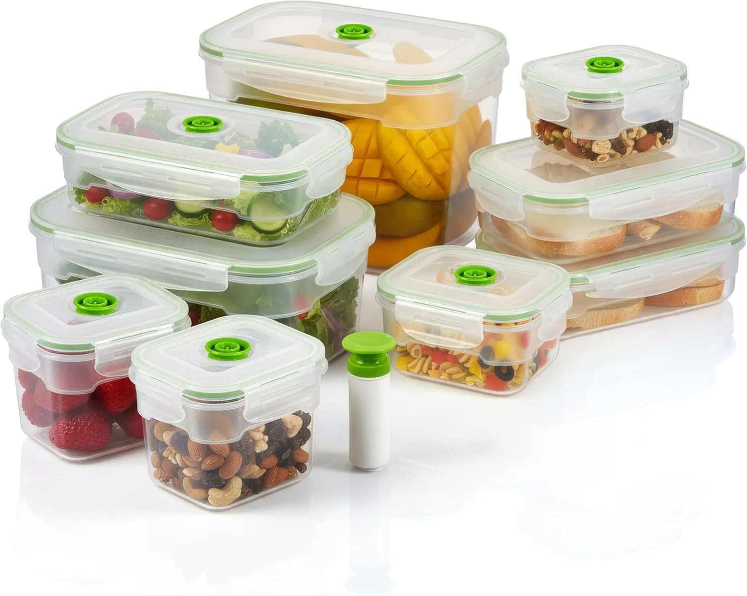 High-End Lasting Freshness 19 piece Vacuum Seal Food Storage Containers with Vacuum Pump Airtight and Leak Proof Vacuum Sealed Food Storage Containers Optimized