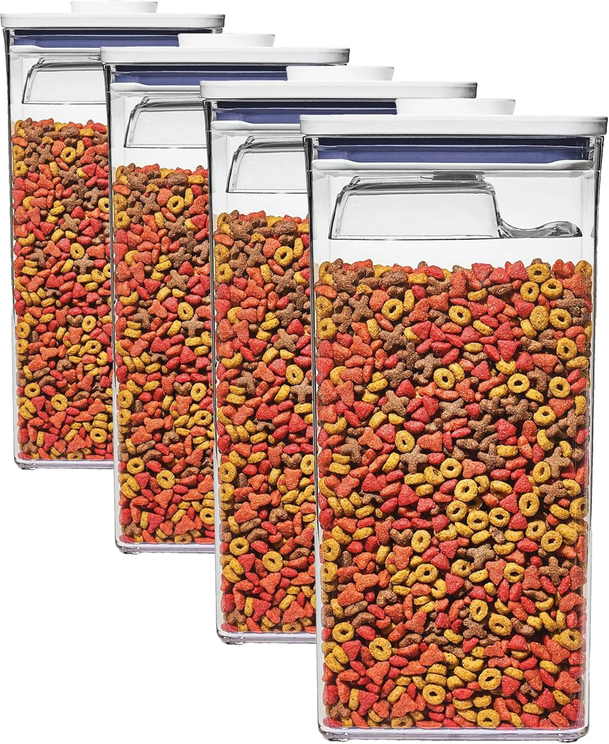 Premium OXO Good Grips Pet Food Container 6.0 Qt Clear Airtight Seal With Half Cup Scoop Pack of 4 Selected