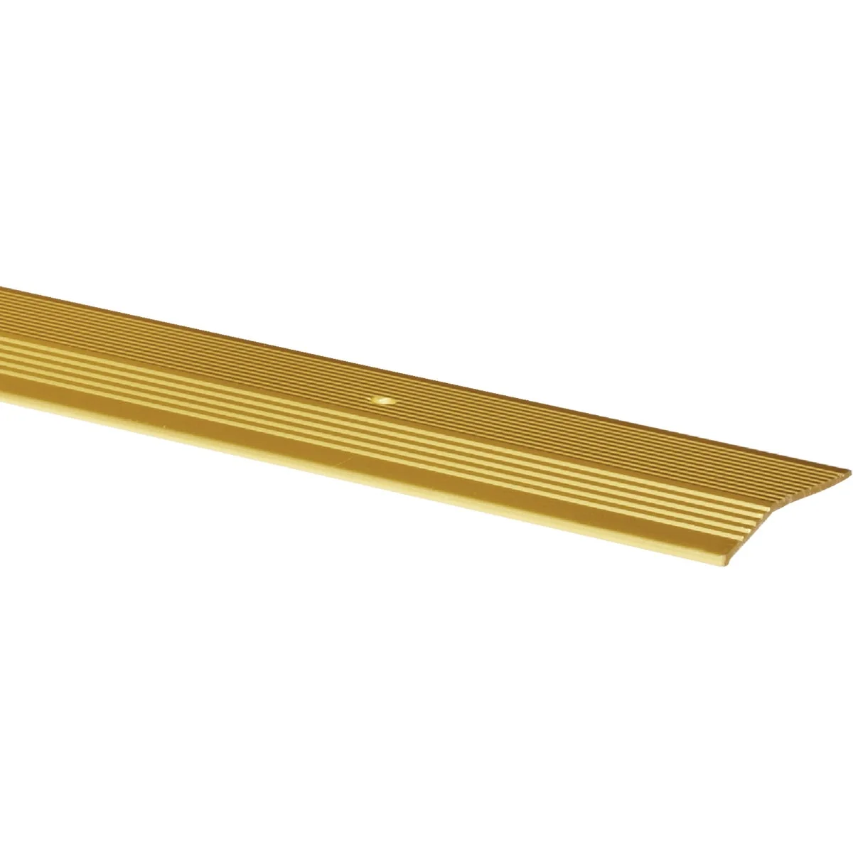 Easy-to-Use M-D Satin Brass Fluted 2 In. x 3 Ft. Aluminum Carpet Trim Bar Extra Wide Flexible