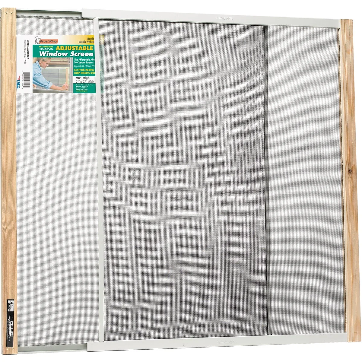 Genuine W.B. Marvin 24 In. x 21-37 In. Adjustable Window Screens by Frost King Next-Generation