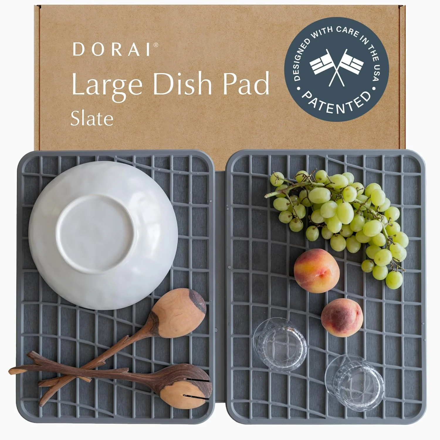 Enhanced Dorai Home Dish Pad – Diatomaceous Earth Stone Drying Mat for Kitchen Counter – Quick Drying -Stone Dish Drying Mat for Kitchen – 24.6 x 16.5 Quality