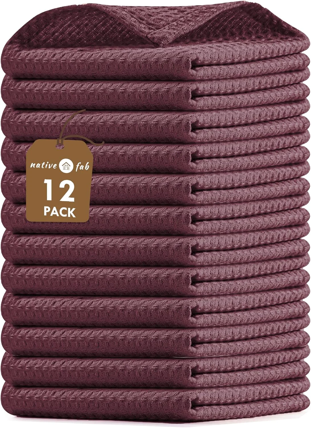 Fashionable Premium Cotton Waffle Dish Cloths 12-Pack Convenient