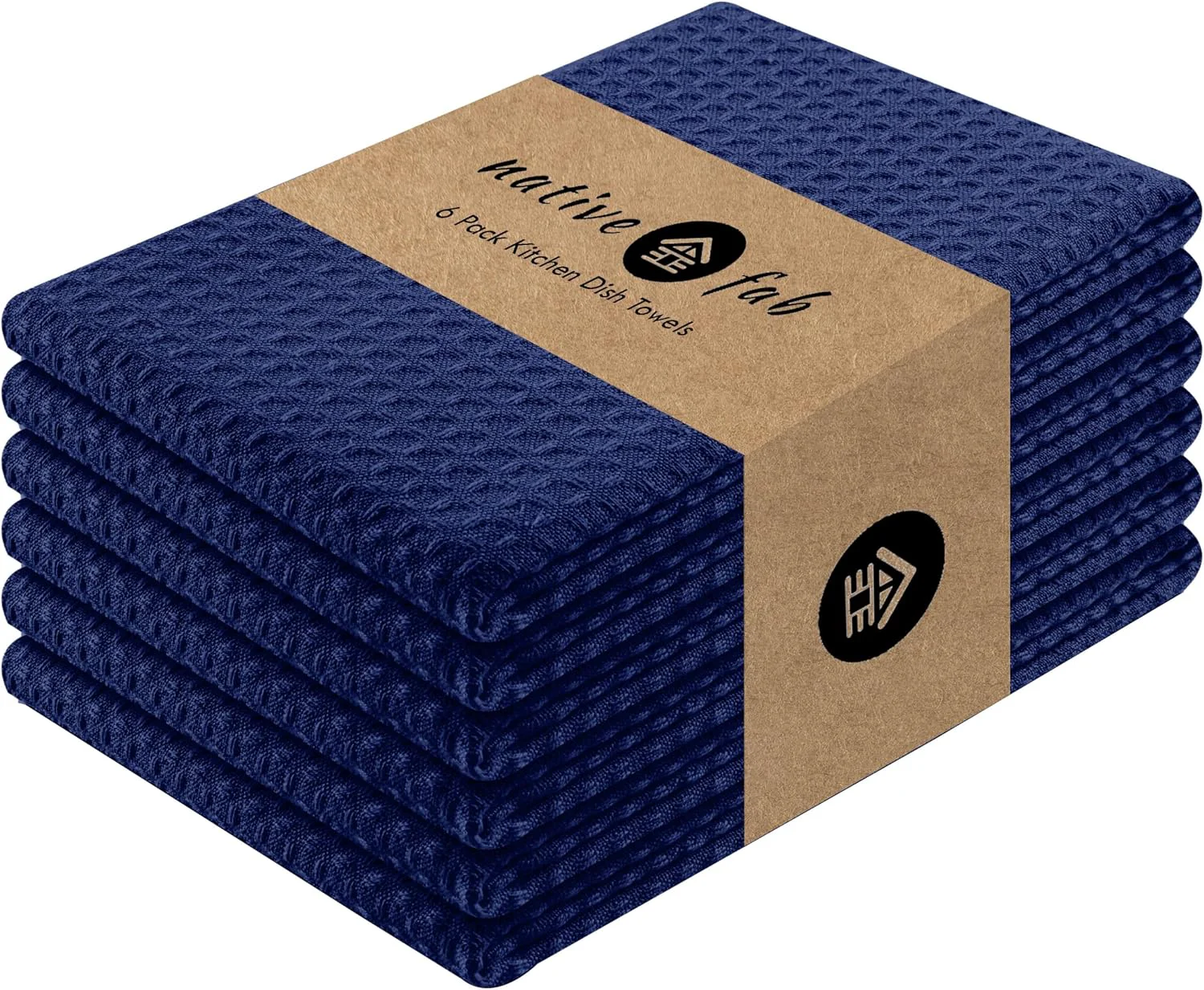 Unique Native Fab Waffle Kitchen Towels – 6 Pack Absorbent Cotton Excellent