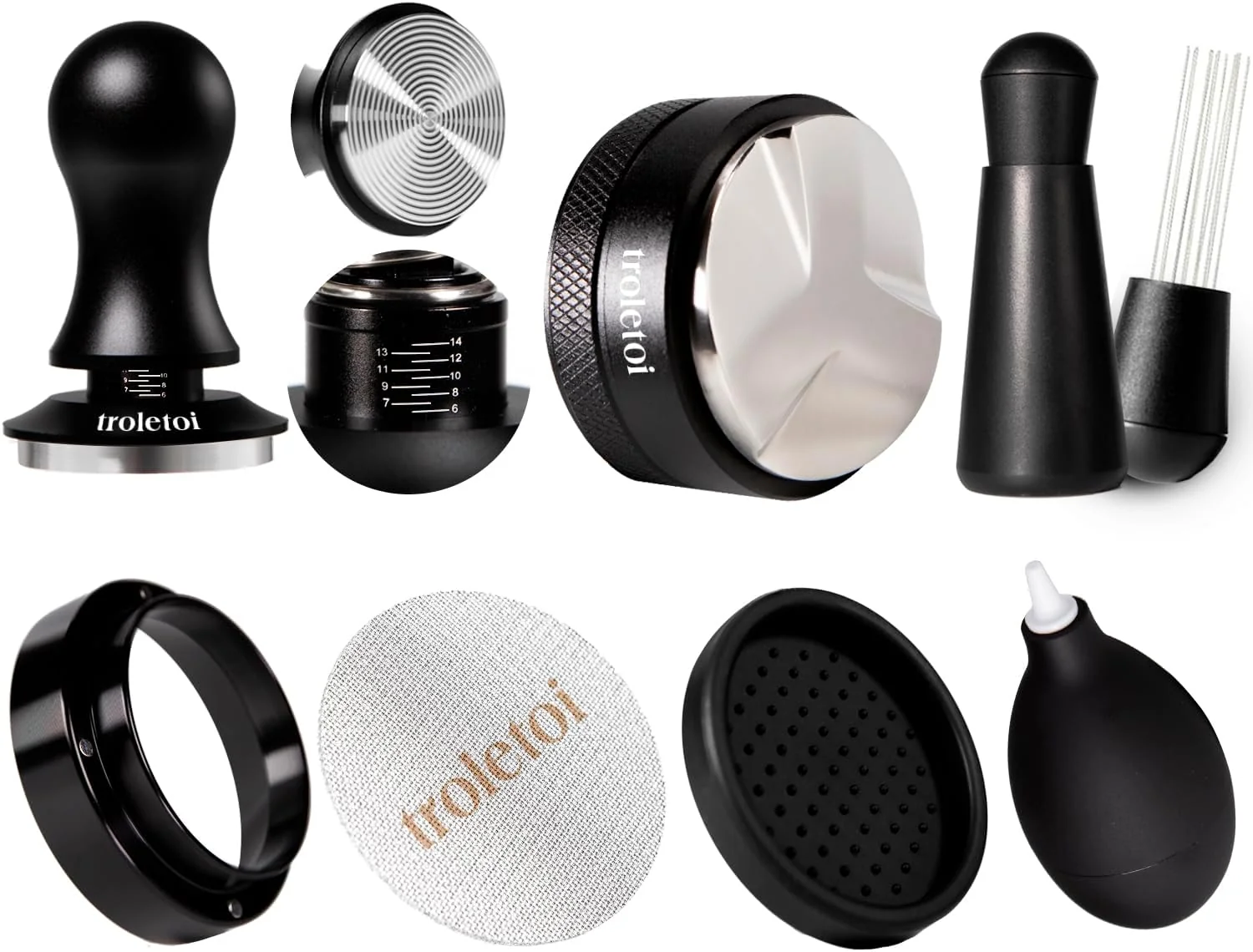 Soft 7 PCS 58mm Espresso Accessories Kit Espresso Tamper Coffee Distributor Puck Screen Dosing Funnel and WDT Tool Espresso Machine Accessories Easy-to-Use