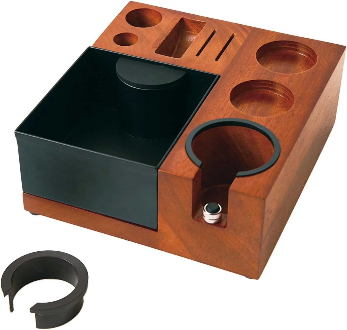 Elegant Espresso Tamping Station Knock Box – 9 in1 Espresso Knock Box And Tamp Station Coffee Organizer Fit for 51mm 53mm 54mm 58mm Espresso Tamper Classic