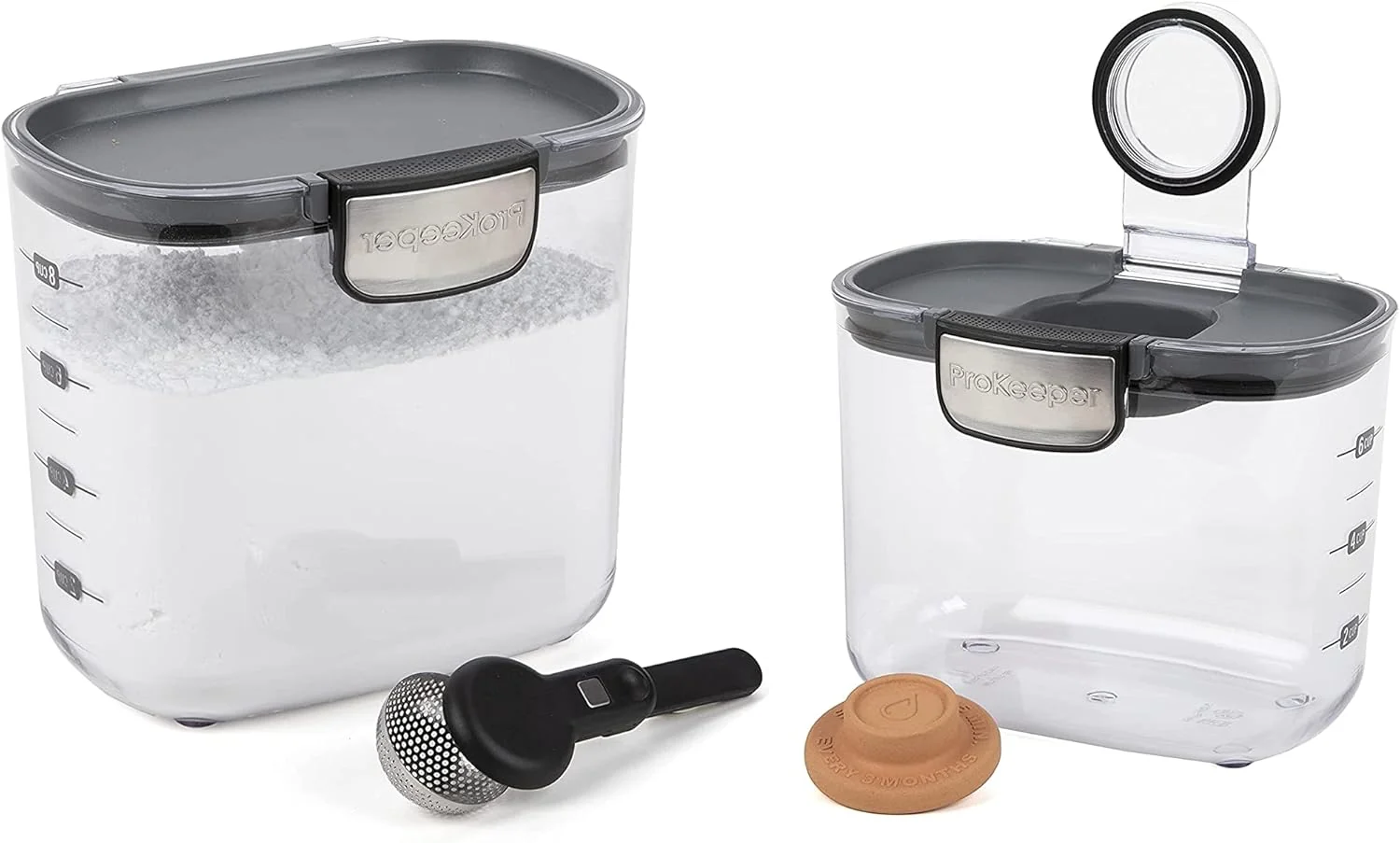 Elite Progressive International ProKeeper Clear Plastic Airtight Food Baker’s Kitchen Storage Organization Container Canister Set with Magnetic Refined