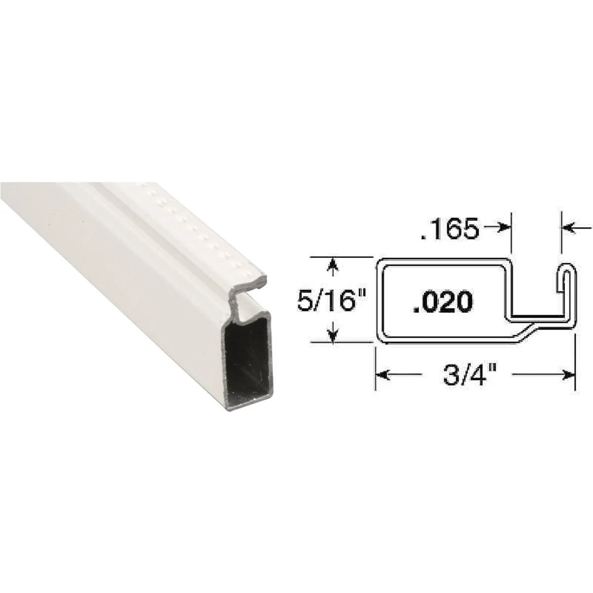 Solid Prime-Line Make-2-Fit 3 4 x 5 16 x 72 White Aluminum Screen Frame Classic