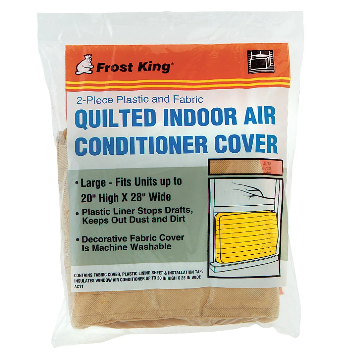 Comfortable Frost King 20 x 28 Rectangle Beige Air Conditioner Cover Breathable