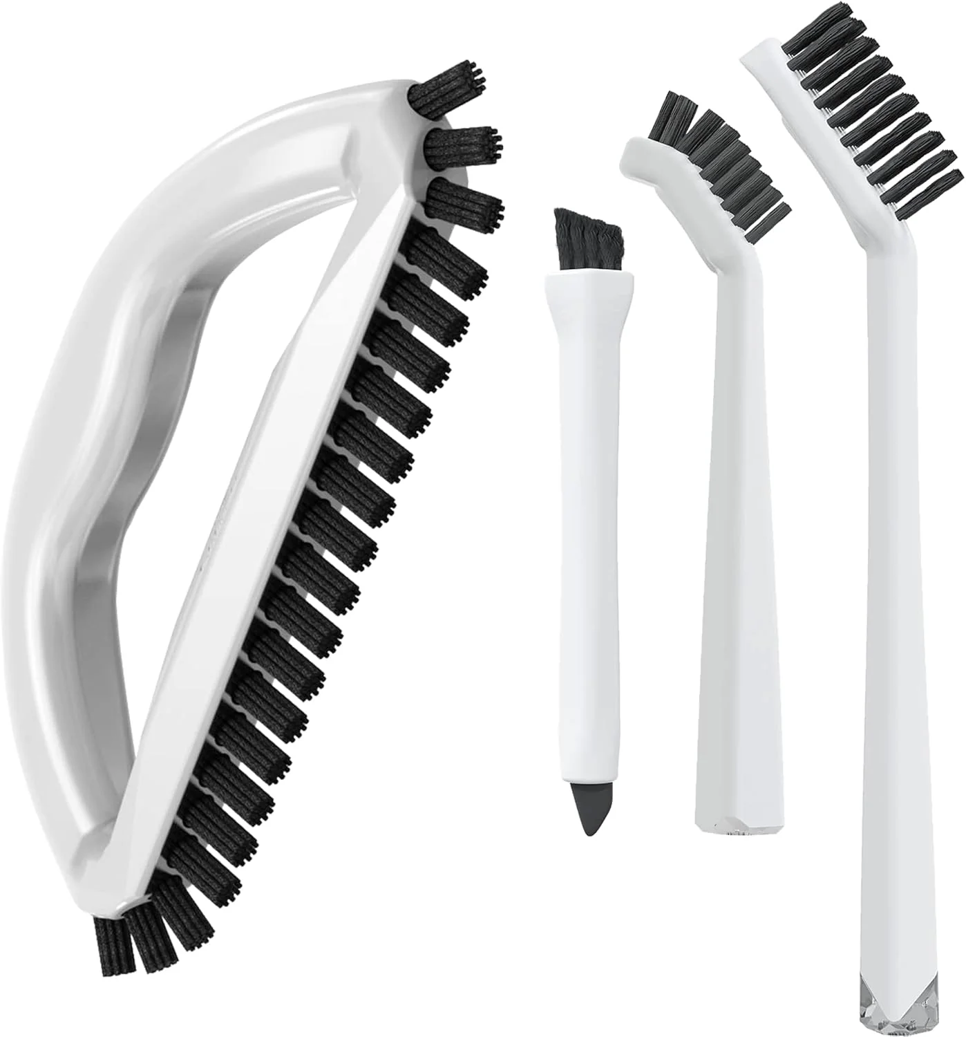 Soft Grout Cleaning Brush Set 4 Pcs Heavy Duty Hand Grout Scrub Brush Detail Cleaning Brush Set for Baseboards Floor Corners Shower Bath Tub Tiles Fine Crafted