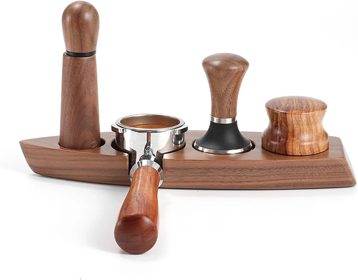 Secure Joyeee Coffee Tamper Station Small Ship Shape Portafilter Tamping Stand Espresso Coffee Organizer Box Fit for Storage 54 64MM Espresso Tamper Mat Portafilter Holder Accessories not included Easy-to-Use