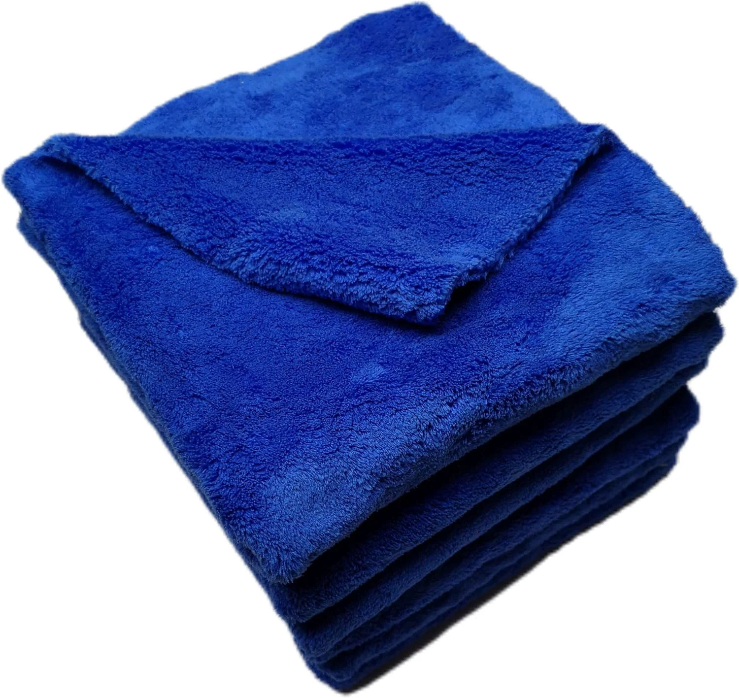 Fashionable Plush Edgeless Microfiber Towel for Car Soft Drying Wash Detailing Buffing Polishing Towel 530 GSM 6Pack 16 x 16inches Blue 6Pack High-Quality