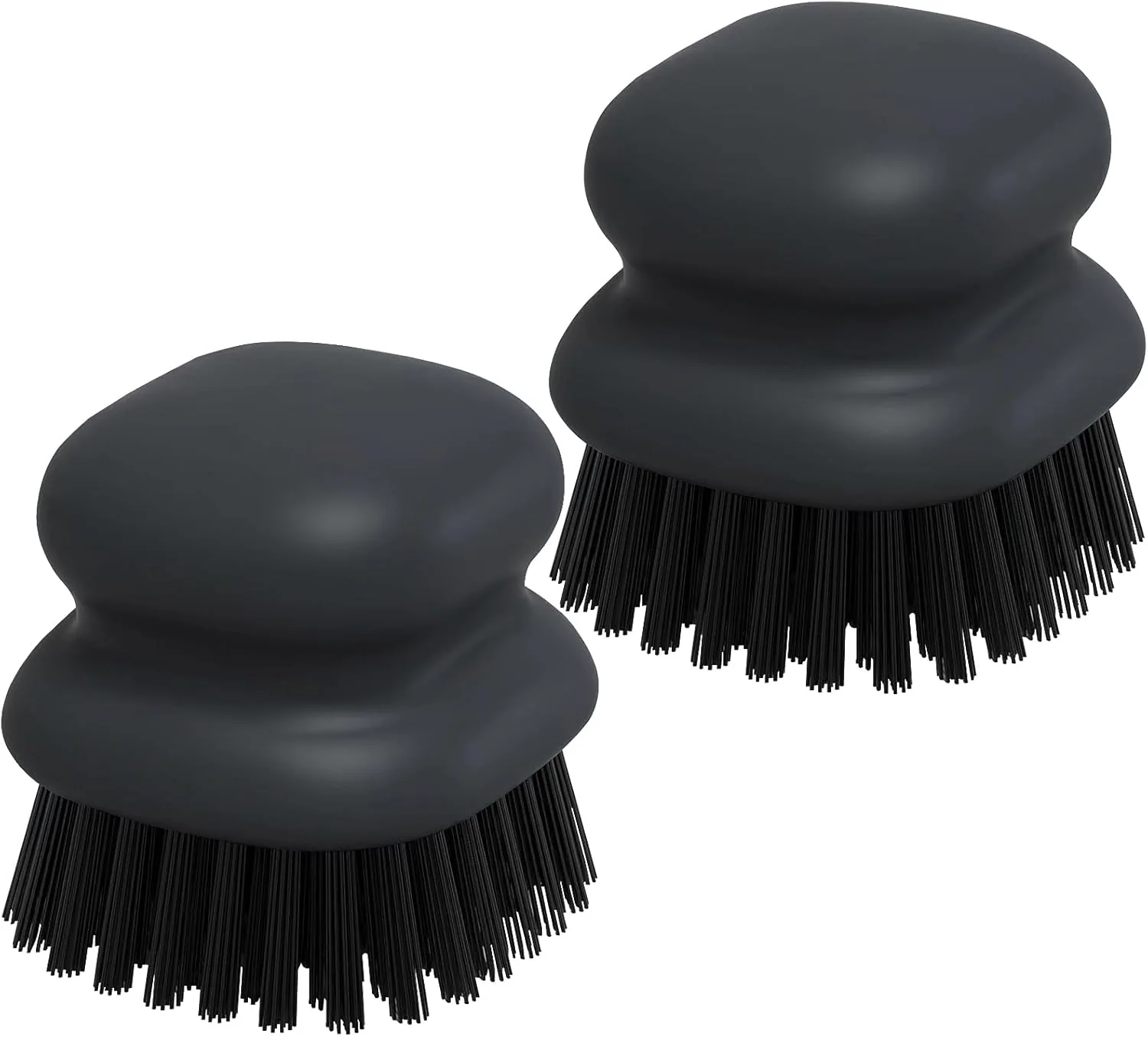 Comfortable 2Pack Dish Scrub Brush Palm Brush Dish Scrubber with Ergonomic Grip Kitchen Scrub Brushes for Cleaning for Pans Pots Kitchen Sink Cleaning-Black Refined
