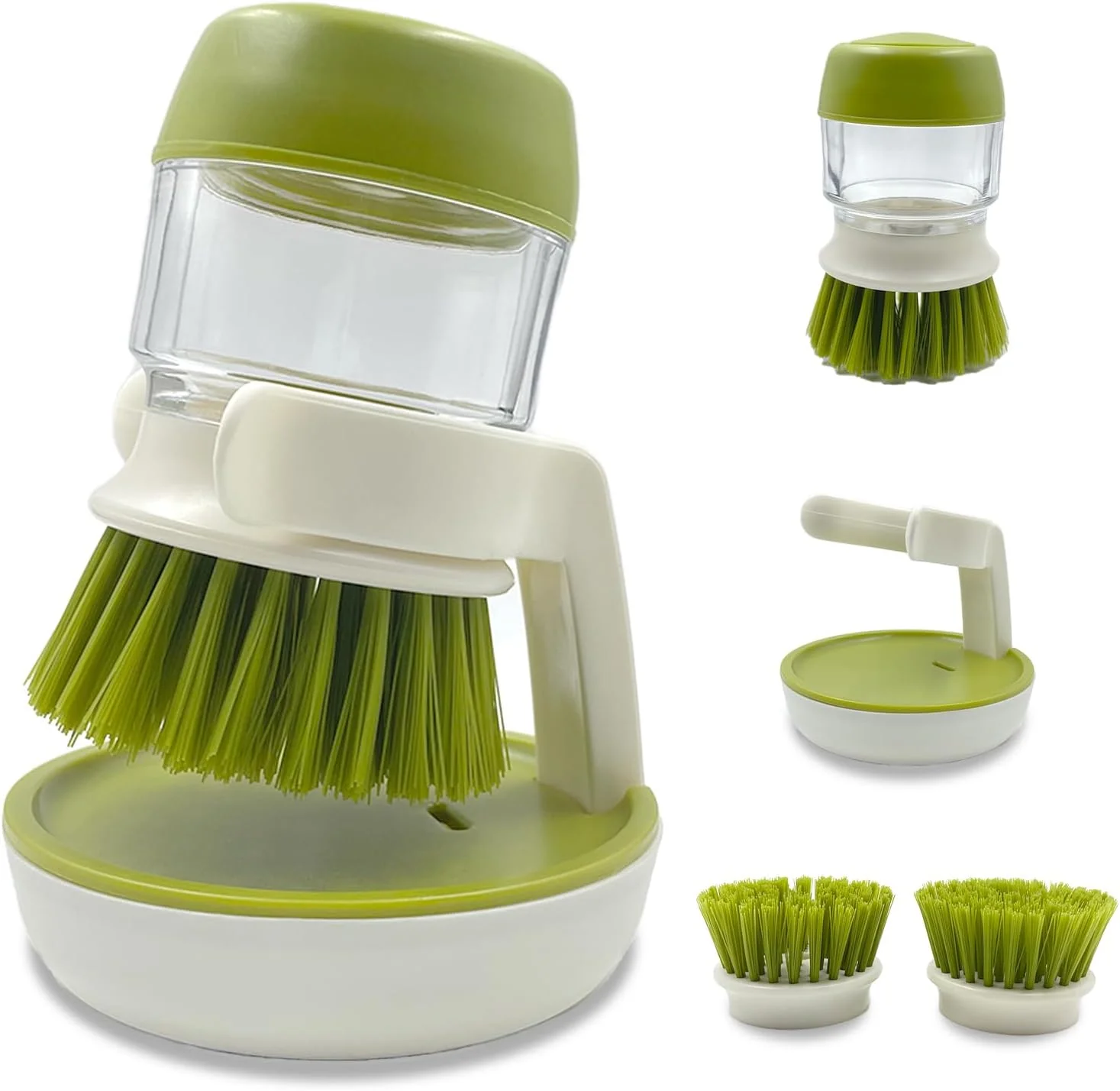 Consistent Soap Dispenser Dish Brush Palm Brush Scrub Brush Equipped with Storage Bracket and Drainage Base Easy to Clean Kitchen Utensils and Sink Proven