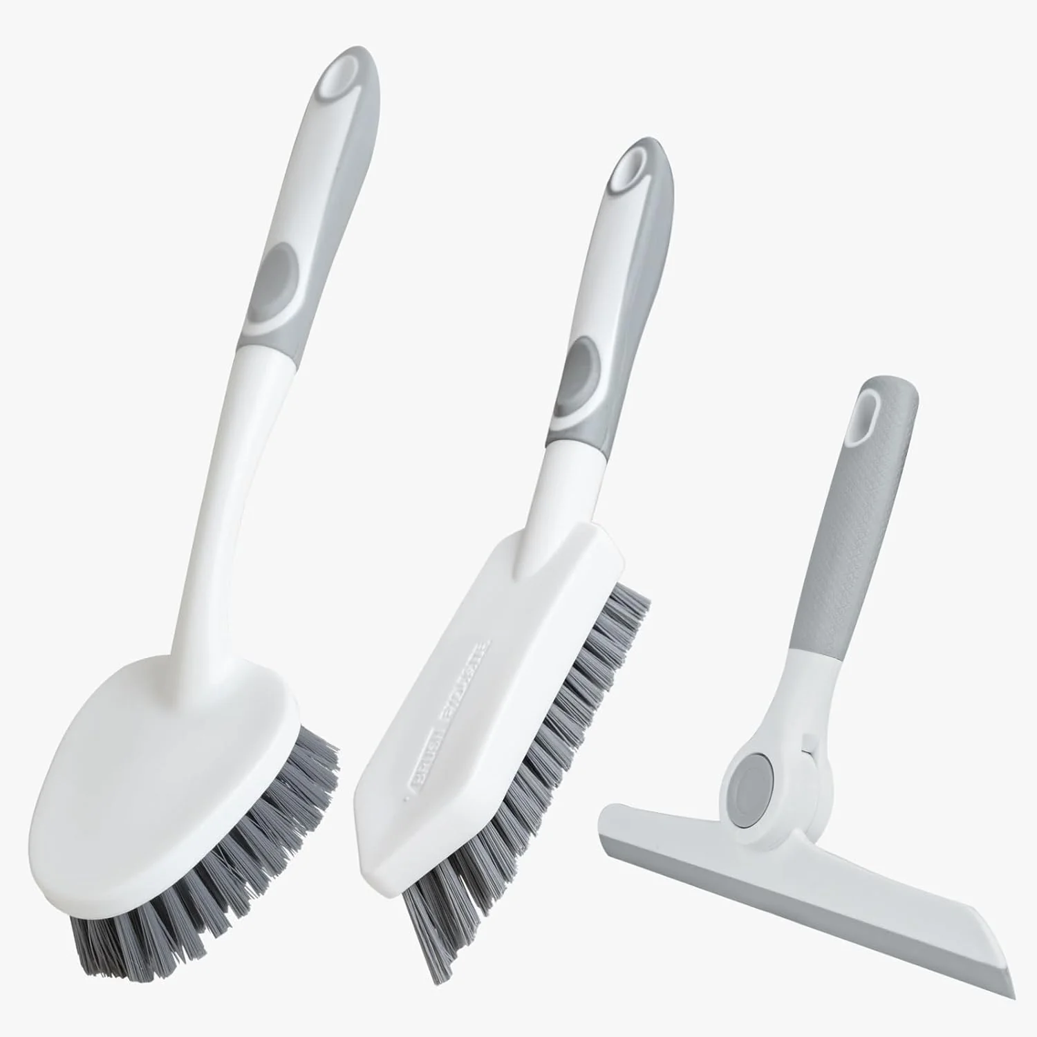 Specialty 3 Pack Heavy-Duty Scrub Brush Set Grout Brush Shower Squeegee Shower Cleaning Brush with Non-Slip Grip and Stiff Bristles Scrub Brushes for Detailed