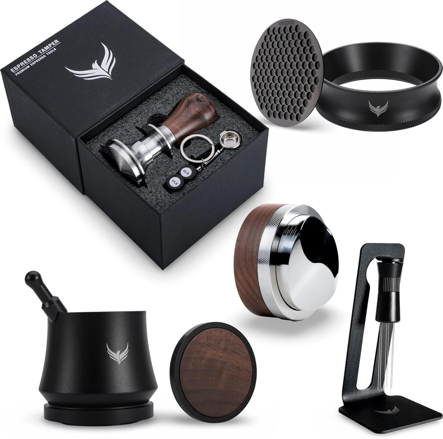 Smart Espresso Machine Accessories 58mm Barista Tools Includes Blind Coffee Shaker Calibrated Tamper Coffee Distributor Portafilter Funnel Exclusive