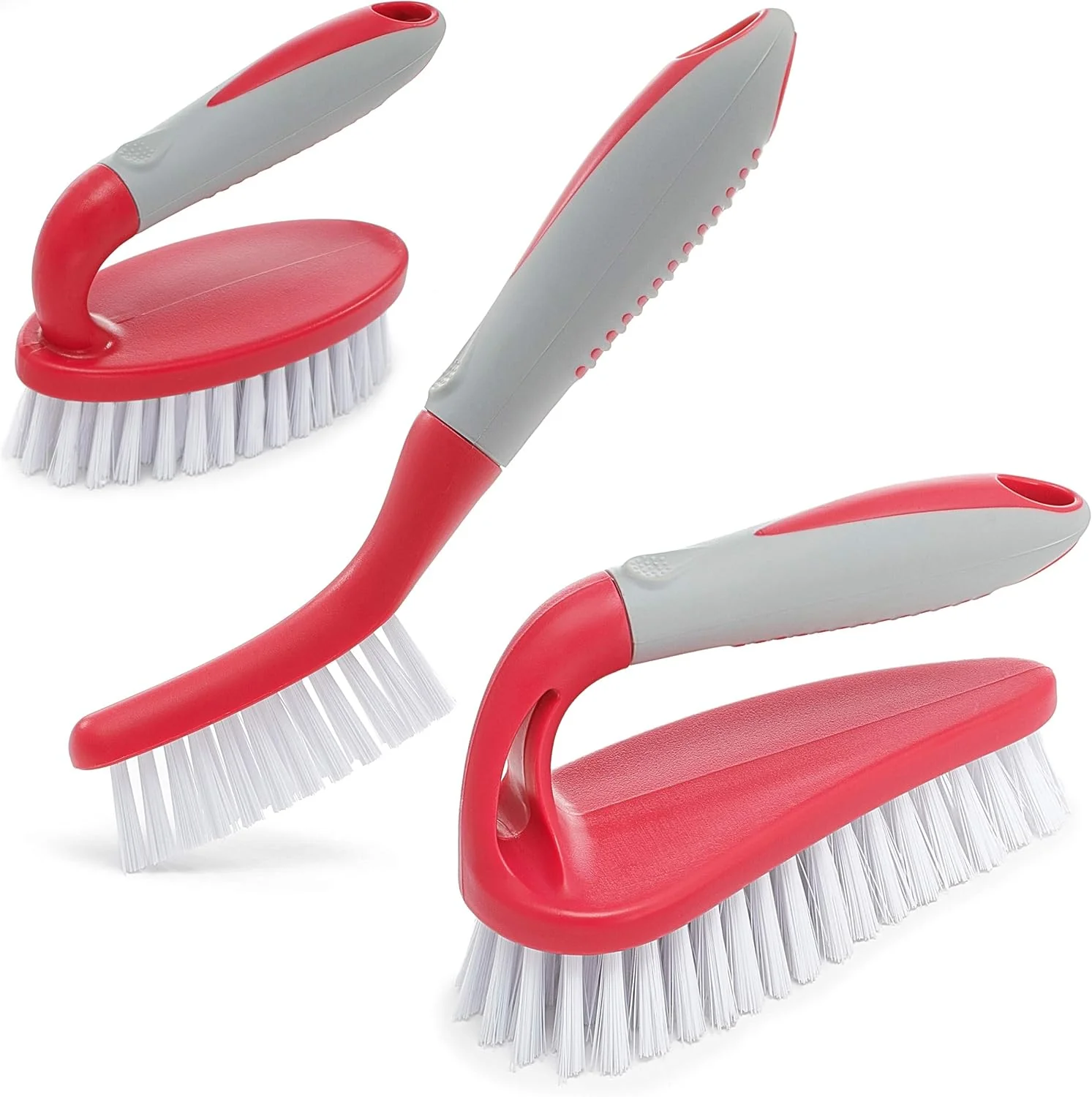 Relaxed Scrub Brush Set of 3pcs – Cleaning Shower Scrubber with Ergonomic Handle and Durable Bristles – Grout Cleaner Brush