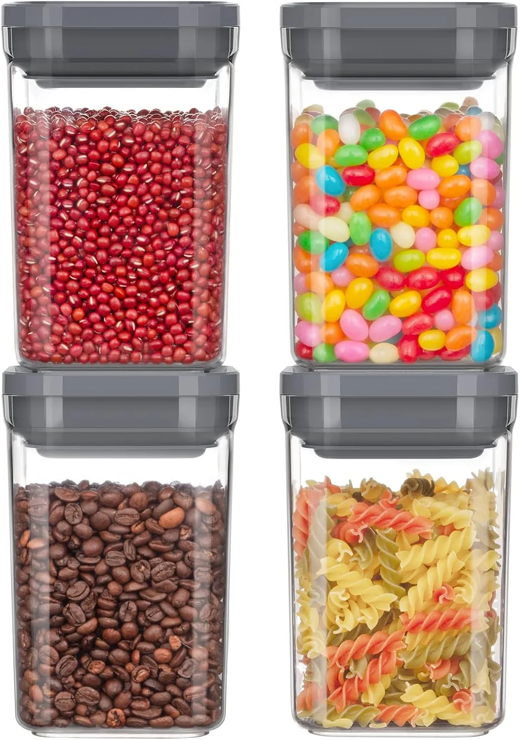 Trusted MR.SIGA 4 Pack Airtight Food Storage Container Set for Pantry Organization Original