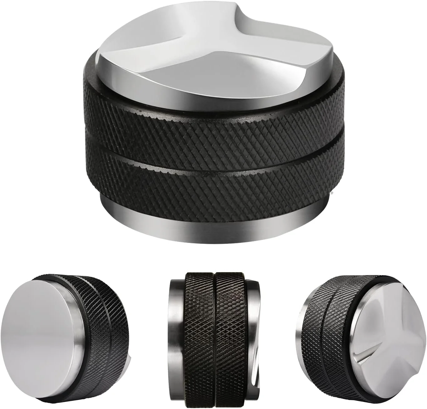 Proven 51mm Espresso Tamper Coffee Distributor Adjustable Height Coffee Leveler Fits with Two-in-one Double-head and Flat-bottom Three Leaf for Macaroons Fashionable