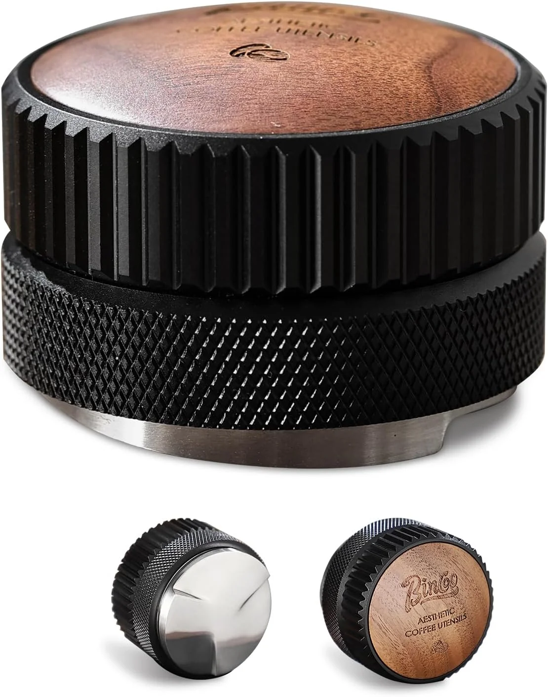 Responsible Bincoo 51mm Espresso Distributor Hand Tamper – Adjustable Coffee Leveler Tool for 51mm Portafilter Walnut Wood Lid Stylish