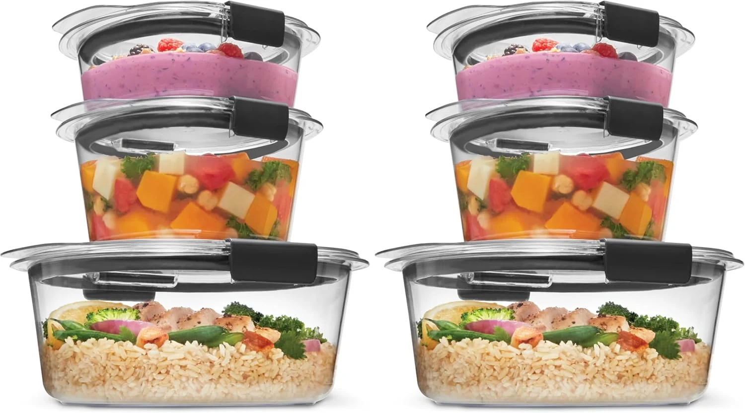 High-Performance Rubbermaid Brilliance® Round Leak Proof Food Storage Containers 6 Piece Set Pack of 2 Artisan